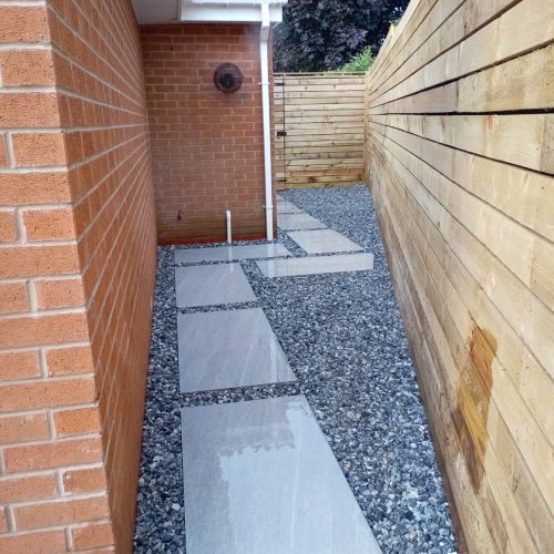 A picture of a porcelain paving path done by Wise Roots