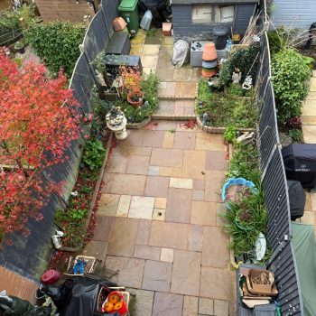 A picture of a garden before a transformation
